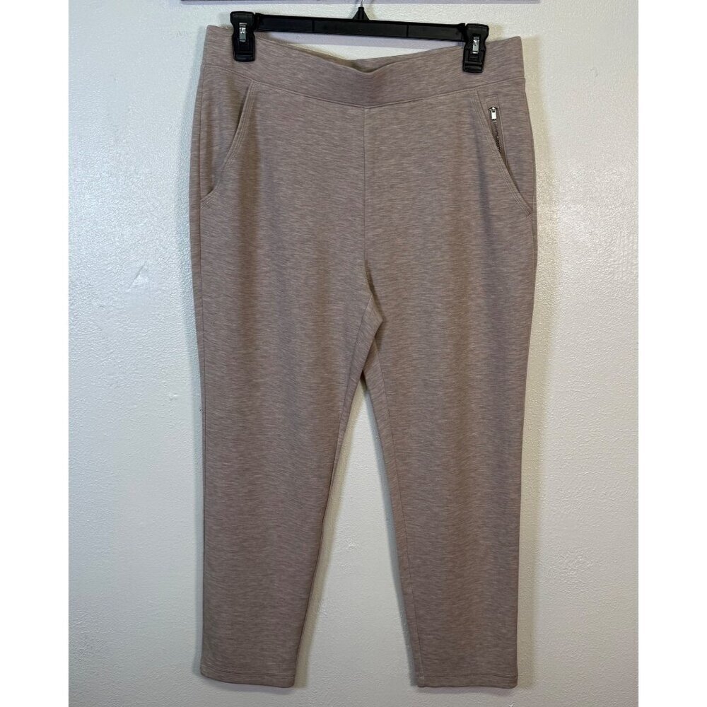 Chico's Zenergy Soft Cozy Scuba Pants Zipper Pocket New Size 2R (12-14R) Beige
